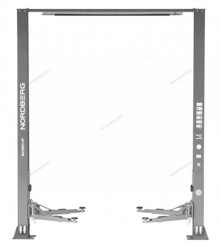 Двухстоечный подъемник NORDBERG N4120HE-4G с верхней синхронизацией, г/п 4 т, 380 В, высота 3,6 м (Серый)